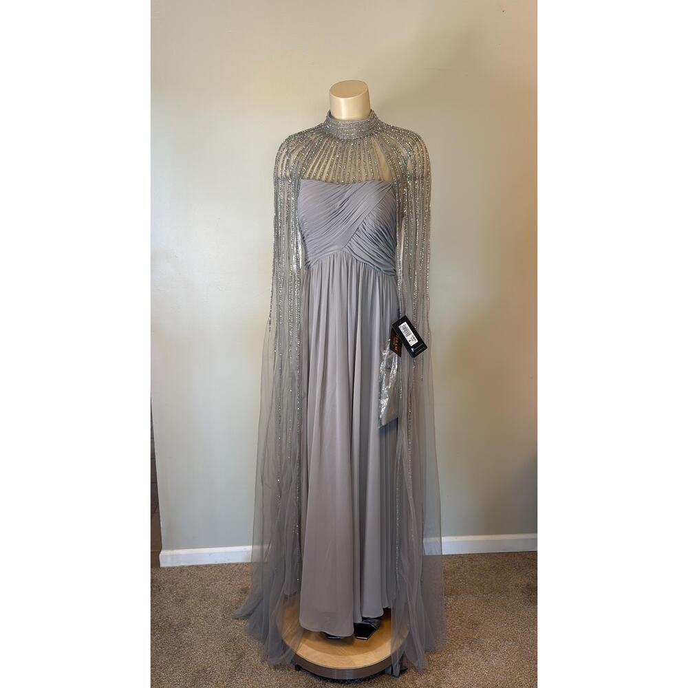 Terani Couture - Cape Sleeve Dress - Picture 2 of 10